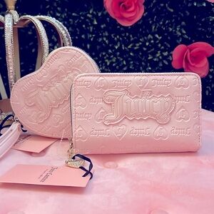 🍒🍒Juicy couture heart zip wallet set